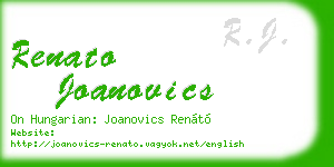 renato joanovics business card